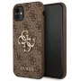 GUESS iPhone 11 / XR Hardcase 4G Big Metal Logo hnedá