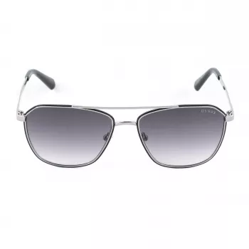 GUESS MAN slnečné okuliare GU00147-5605B obdĺžnikové čierny acetátový rám sivé polykarbonátové sklá 56/16/145 mm UV400