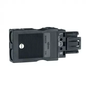 Hager G4713 3-pólový výstupný konektor s Wago svorkami, 1,5-2,5 mm², 400V, čierny