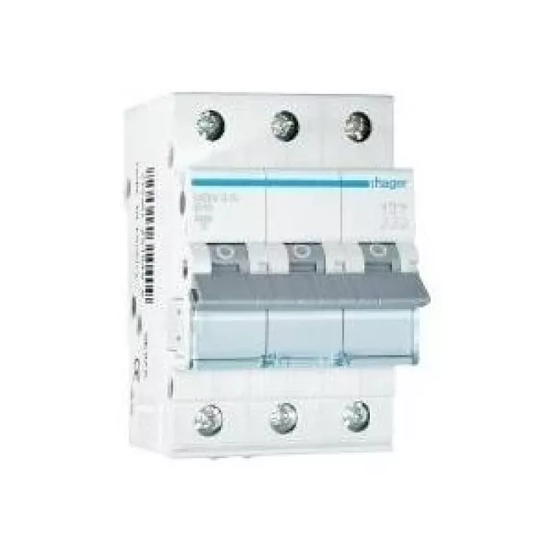 Hager MBN316 3-pólový 16A istič s charakteristikou B 6kA, šírka 3 moduly