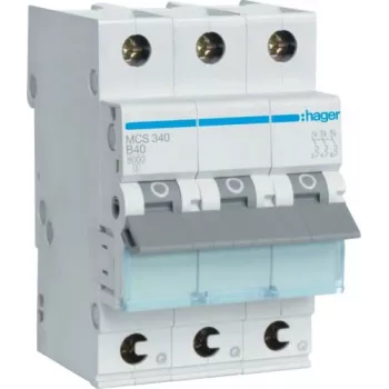Hager MCS340 40A 3-pólový istič s charakteristikou C, 6kA, 3 moduly