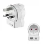 Hama cestovný adaptér EU na UK 1x USB-A USB-C Power Delivery 20W biely