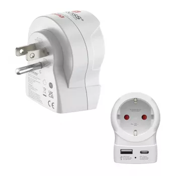 Hama cestovný adaptér EU na US 1x USB-A USB-C P - kábel - digitálne/dáta