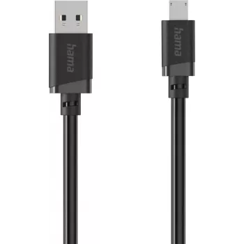 Hama USB-A na Micro-USB nabíjací a dátový kábel, 1 m, čierny 00201803