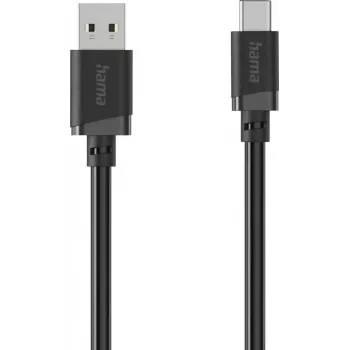Hama USB-A na USB-C nabíjací a dátový kábel, 2 m, čierna 00201812