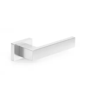 HANDLE DOOR CUBE RT CHROME - sada kľučiek na dvere zo zliatiny zinku s lešteným chrómom, so štvorcovou rozetou, vymeniteľná pre interiérové dvere, rozeta 52x52 mm, kľučka 130 mm