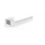 HANDLE DOOR CUBE RT CHROME - sada kľučiek na dvere zo zliatiny zinku s lešteným chrómom, so štvorcovou rozetou, vymeniteľná pre interiérové dvere, rozeta 52x52 mm, kľučka 130 mm