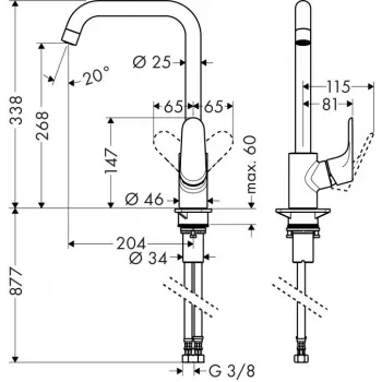 HANSGROHE Focus kuchynská batéria 31820000 chróm