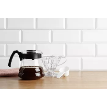 HARIO V60-01 plastový kávový dripper číry 1-2 šálky