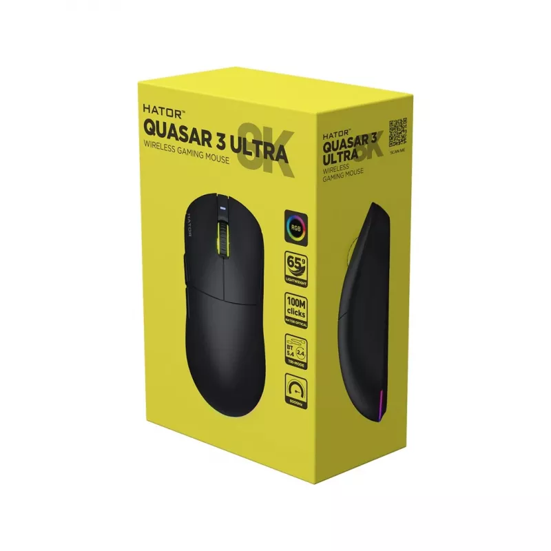Hator Quasar 3 Ultra 8K Wireless herná myš čierna