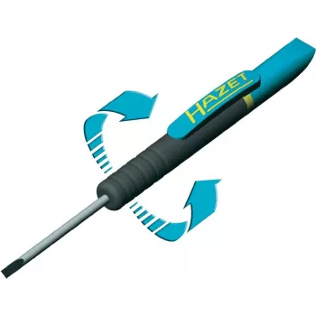 HAZET 805C-25 skrutkovač s drážkovou čepeľou 0,8 x 4,0 mm, 25 mm čepeľ, ergonomická viackomponentová rukoväť, DIN ISO 2380-1