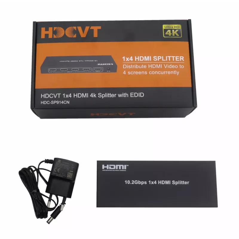 HDCVT HDC-SP914CN 1x4 HDMI 1.4 splitter 4K so správou EDID