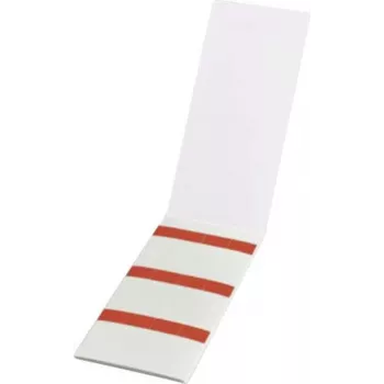 HellermannTyton HELASIGN samolaminovacie etikety na označovanie káblov, červená/transparentná, 19 x 38 mm, 60 etikiet (10 listov po 6), PVC 598-31402