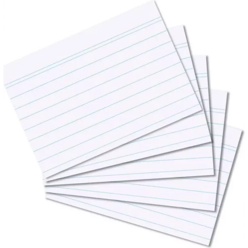 HERLITZ kartotékové karty DIN A8 linajkované biele 170g bezdrevné modré linky 100 kusov
