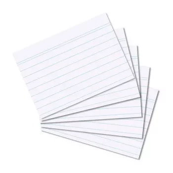 HERLITZ kartotékové karty DIN A8 linajkované biele 170g bezdrevné modré linky 100 kusov