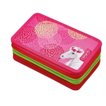 Herlitz Triple Bloomy Horse peračník, 31-dielna sada, polyester, 3 vrecká na zips, viacfarebný 50038770