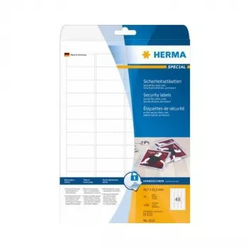 HERMA bezpečnostné etikety biele 45,7x21,2 mm fólia 1200 ks