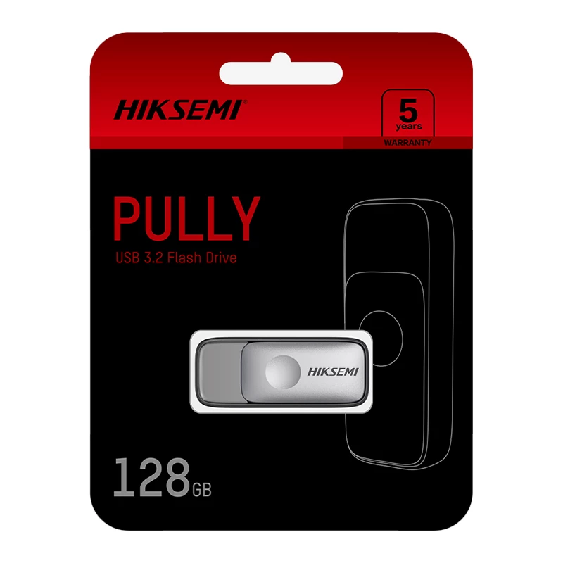 HIKSEMI Pully 128GB USB 3.2 Gen 1 flash disk, zasúvací bez krytky, čierny