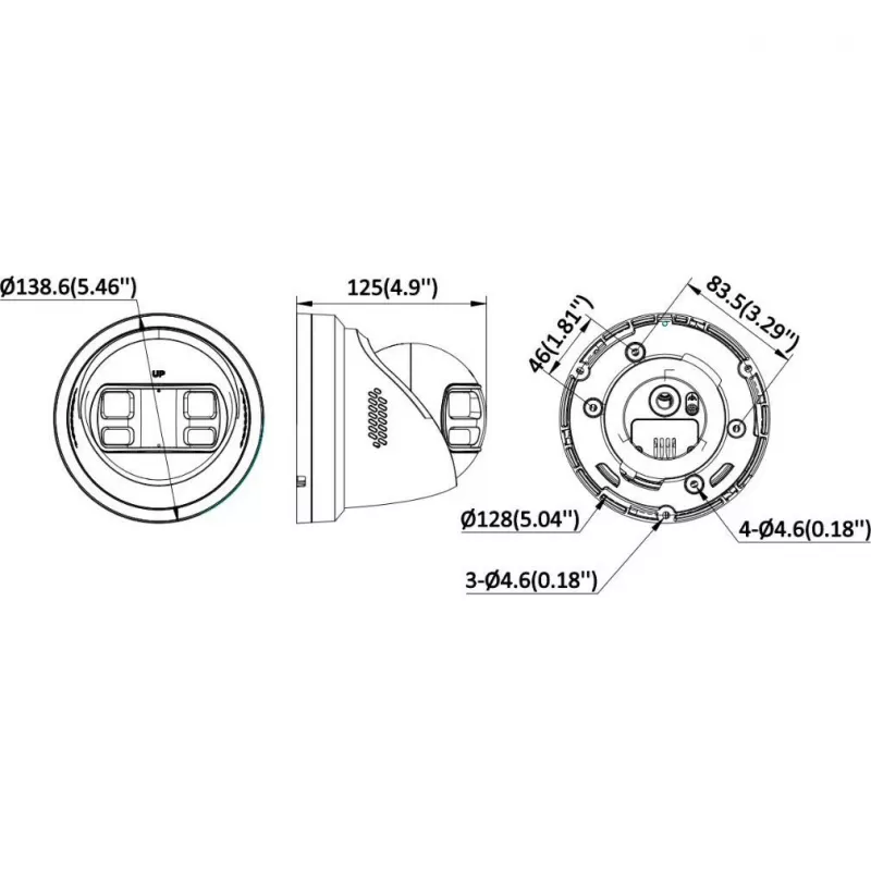 Hikvision DS-2CD23127G3P-LIS2UY/SL 12MP 180° turret sieťová kamera s AcuSense