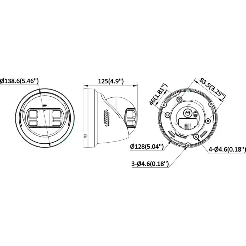 Hikvision DS-2CD2387G3P-LIS2UY/SL 8MP Turret IP kamera, 180° panoráma, AcuSense, PoE, IP67