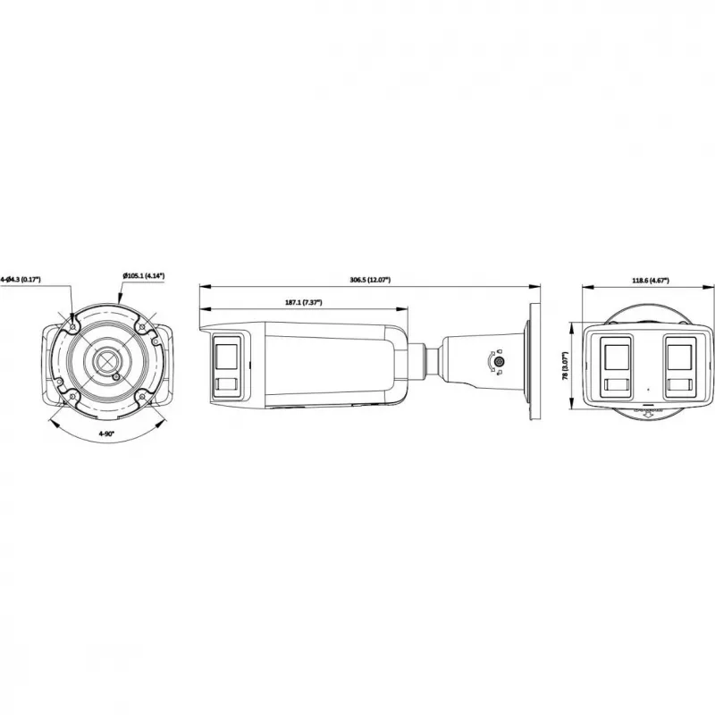 Hikvision DS-2CD2T167G3P-LIS2UY/SL(180°) 16MP panoramatická IP kamera - ColorVu AcuSense