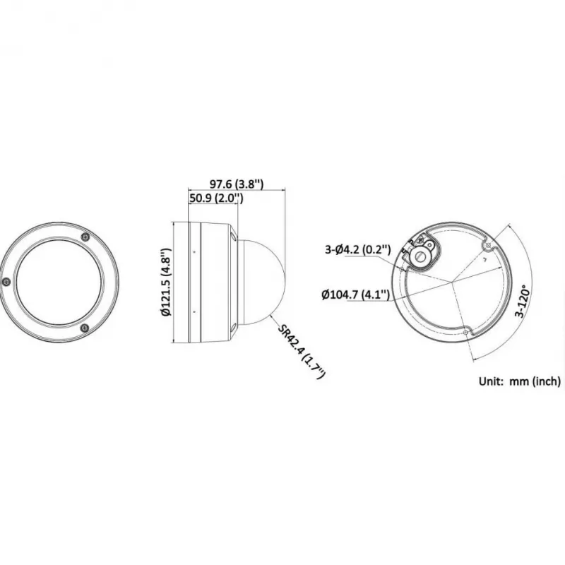 Hikvision DS-2CD3163G2-ISU 6MP vonkajšia kupolová kamera s AcuSense, 2,8 mm objektív, IP67, IK10
