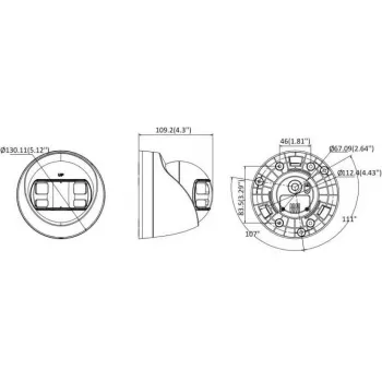 Hikvision DS-2CE72KF3TP-DLS(180°) 3K turret CCTV kamera s 2,8 mm objektívom, 100° zorné pole, biele svetlo, IP67, 12 VDC