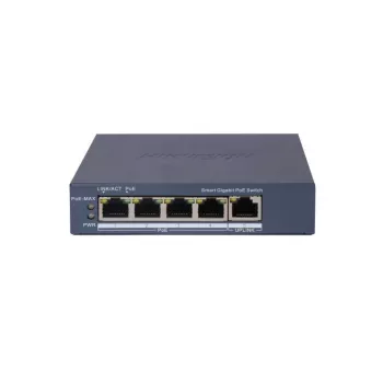 Hikvision DS-3E1505P-EI 4-portový PoE switch 1 Gbps