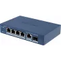 Hikvision DS-3E1506P-EI/M-4P1T1F(O-STD) neupravovaný switch so 4-port PoE+, 1 Gigabit RJ45 a 1 SFP uplink
