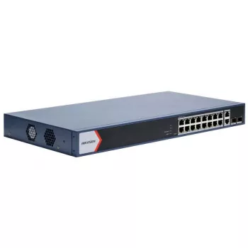 Hikvision DS-3E1520P-EI(O-STD) 20-portový gigabitový managed PoE+ switch, 16x PoE+ 230W, 2x SFP