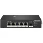 Hikvision DS-3T0306HP neupravovaný sieťový switch 5-port Fast Ethernet PoE čierny