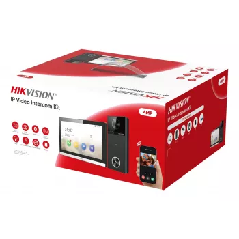 Hikvision DS-KIS610-P IP video vrátniková sada so 7-palcovým dotykovým displejom, 2MP vonkajšia stanica, Wi-Fi & PoE