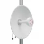 HISMART TV993499 5G/LTE/CBRS 2x2 MIMO smerová anténa tanierového typu, 1,7-4,2 GHz, 17/19 dBi, dvojitá polarizácia, 2x N zásuvka, biela