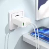 HOCO 35W dual USB-C + USB-A PD & QC3.0 nástenná nabíjačka s USB-C na Lightning káblom, biela