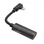 Hoco Dual Lightning kábel audio konvertor na Lightning konektor pre slúchadlá + Lightning nabíjací konektor čierna