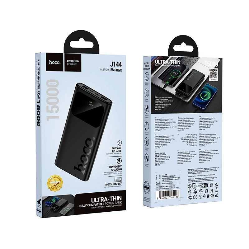 Hoco J144 Hymn power banka 15000mAh čierna