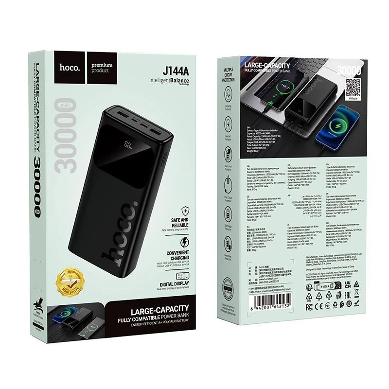 Hoco J144A Hymn power banka 30000mAh čierna