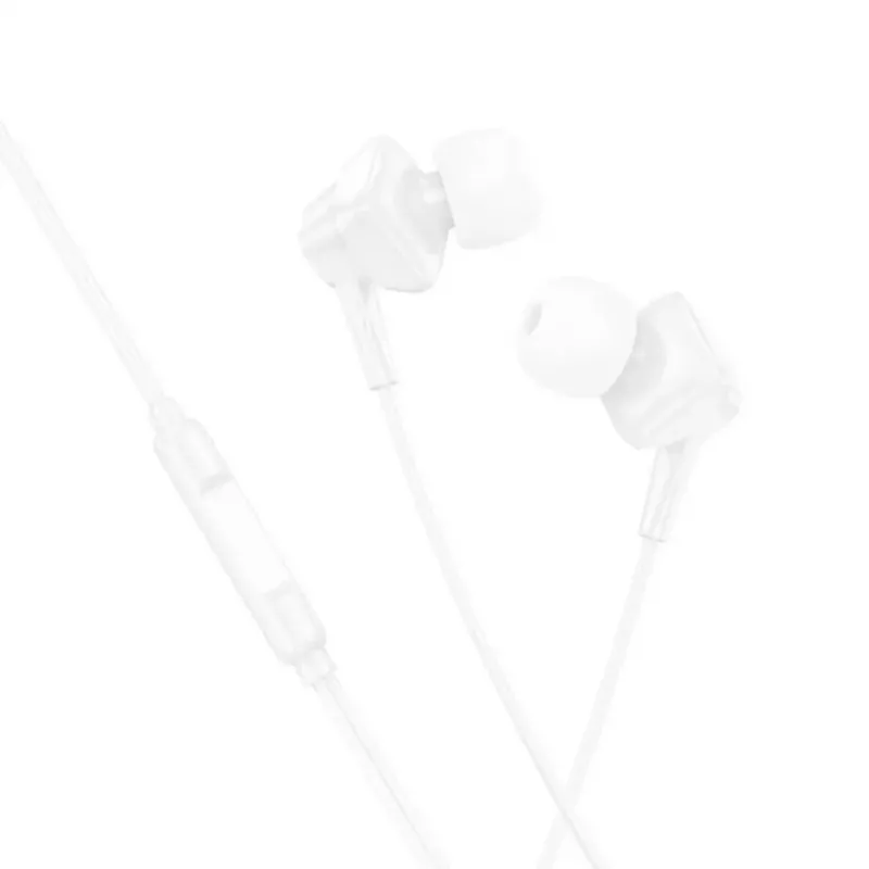Hoco M113 Clear univerzálne digitálne slúchadlá s mikrofónom pre Apple Lightning, biela