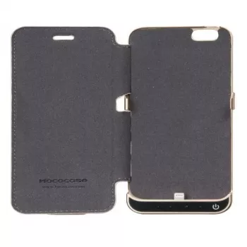 Hoco ultra tenké puzdro s batériou 3000mAh s koženým krytom pre Apple iPhone 6/6S čierne