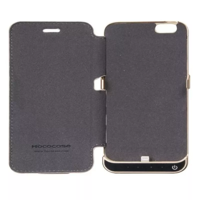 Hoco ultra tenké puzdro s batériou 3000mAh s koženým krytom pre Apple iPhone 6/6S čierne