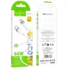 Hoco X109 Energy 60W silikónový nabíjací dátový kábel USB-C na USB-C 1m biely