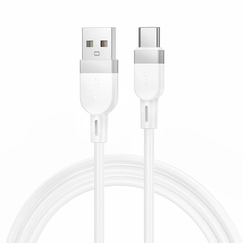 Hoco X109 Energy silikónový nabíjací dátový kábel Type-C (L=1M) biela