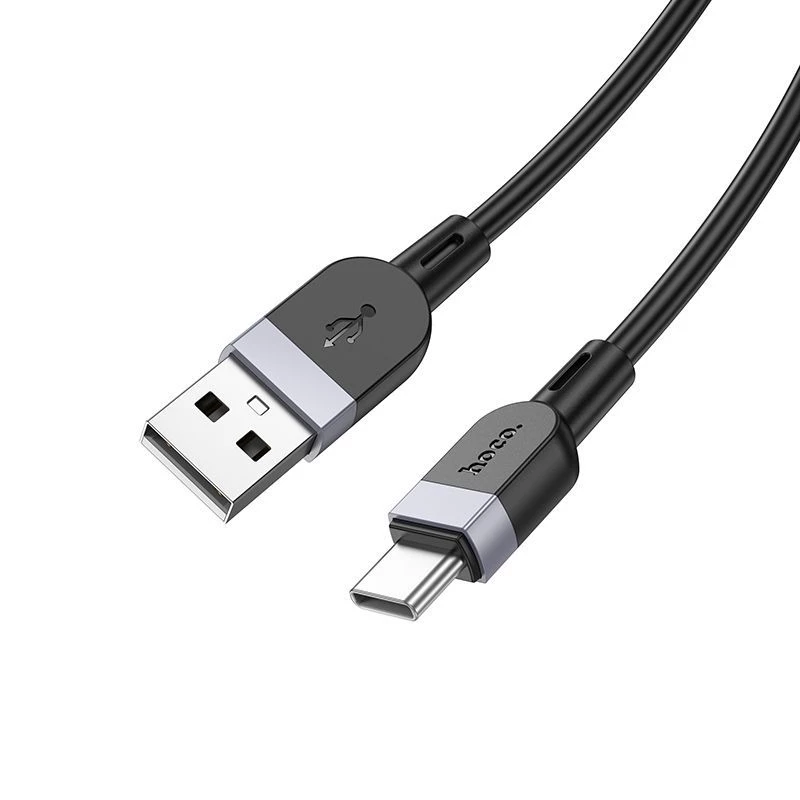Hoco X109 Energy silikónový nabíjací dátový kábel USB-A na USB-C 1m čierny