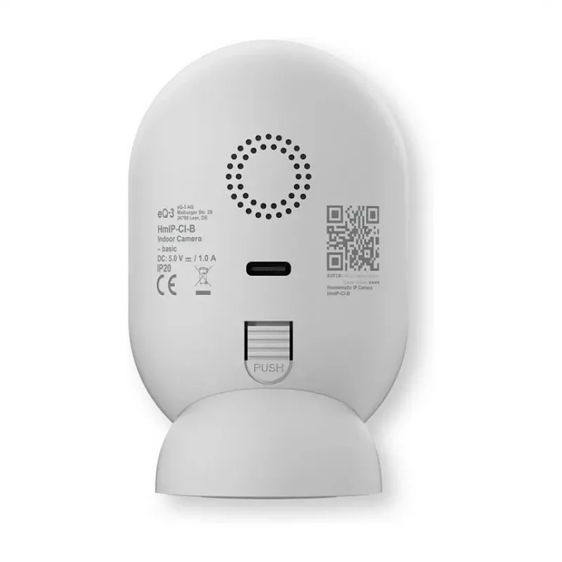 Homematic IP Indoor Camera basic (HmIP-CI-B) – 3 MP Wi-Fi bezpečnostná kamera, biela/čierna