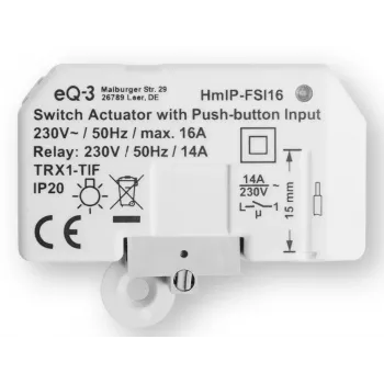 Homematic IP spínací aktor so vstupom tlačidla, pod omietku V2