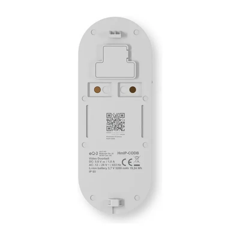 Homematic IP video zvonček HmIP-CODB, 3 MP, Wi-Fi, biela