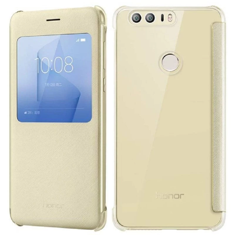 HONOR 8 Smart Cover Gold – flipové puzdro s Smart Window