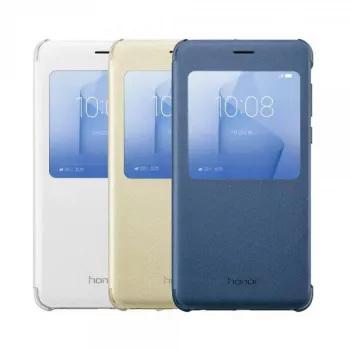 HONOR 8 Smart Cover Gold – flipové puzdro s Smart Window