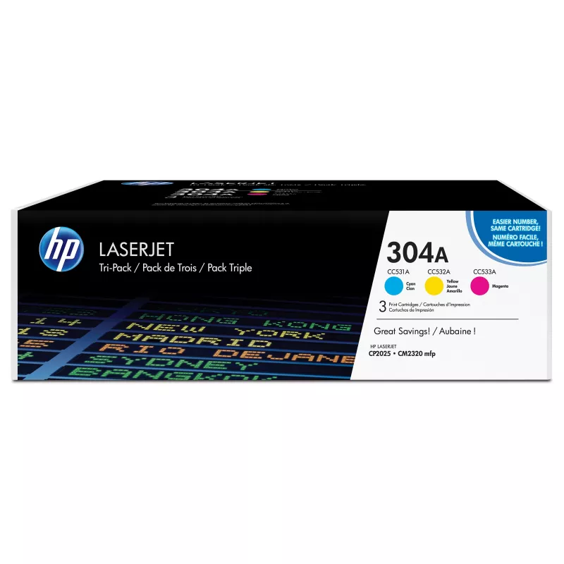 HP 304A multibalenie originálna atramentová kazeta (čierna & trojfarebná) (CF372AM)