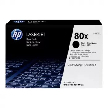 HP 80X High Yield čierna tonerová kazeta dvojbalenie (CF280XD) - originál HP